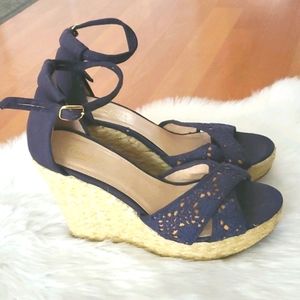 Candies navy espradille wedge sandals 8.5M